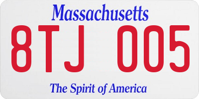 MA license plate 8TJ005