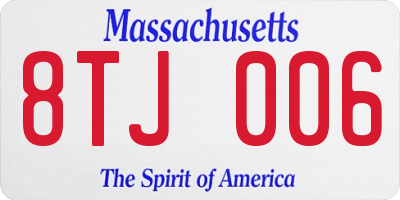 MA license plate 8TJ006