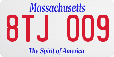 MA license plate 8TJ009