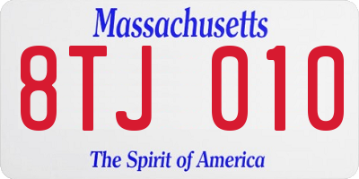 MA license plate 8TJ010
