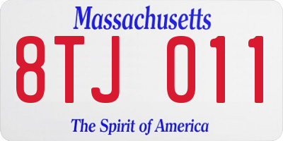 MA license plate 8TJ011