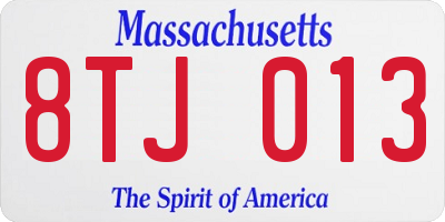 MA license plate 8TJ013