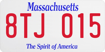 MA license plate 8TJ015
