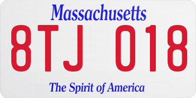 MA license plate 8TJ018