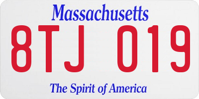 MA license plate 8TJ019