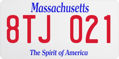 MA license plate 8TJ021