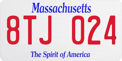 MA license plate 8TJ024