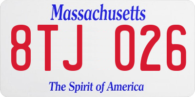 MA license plate 8TJ026