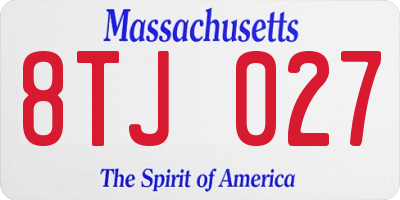 MA license plate 8TJ027