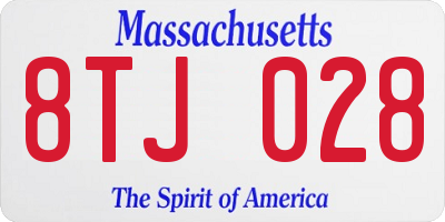 MA license plate 8TJ028