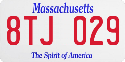 MA license plate 8TJ029