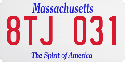 MA license plate 8TJ031