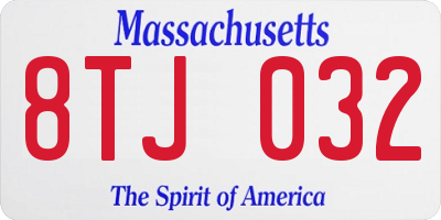 MA license plate 8TJ032