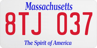 MA license plate 8TJ037