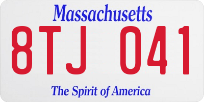 MA license plate 8TJ041