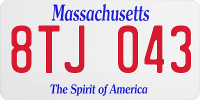 MA license plate 8TJ043