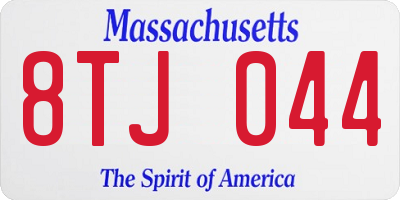 MA license plate 8TJ044