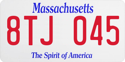 MA license plate 8TJ045