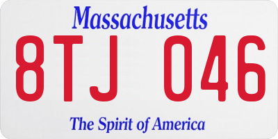 MA license plate 8TJ046