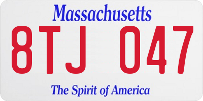 MA license plate 8TJ047