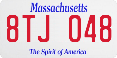 MA license plate 8TJ048