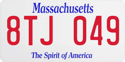 MA license plate 8TJ049