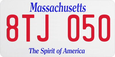 MA license plate 8TJ050