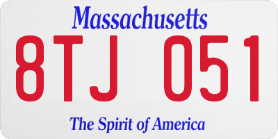 MA license plate 8TJ051