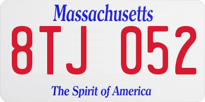 MA license plate 8TJ052