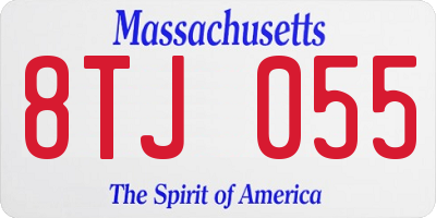 MA license plate 8TJ055