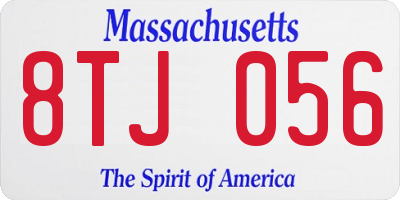 MA license plate 8TJ056