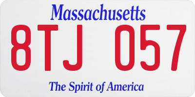 MA license plate 8TJ057