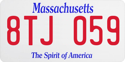 MA license plate 8TJ059