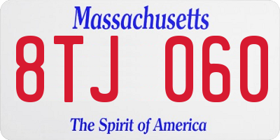 MA license plate 8TJ060