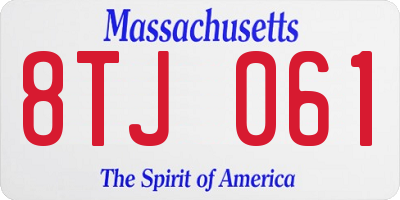 MA license plate 8TJ061