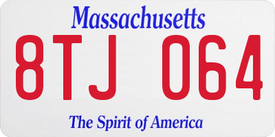 MA license plate 8TJ064