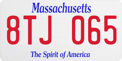 MA license plate 8TJ065