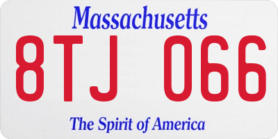 MA license plate 8TJ066