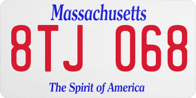 MA license plate 8TJ068