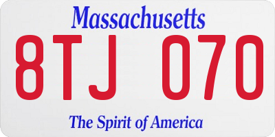 MA license plate 8TJ070