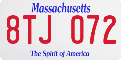 MA license plate 8TJ072