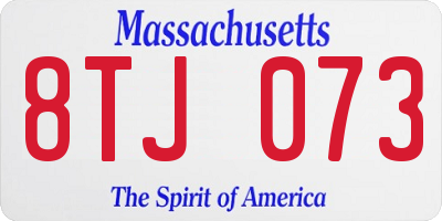 MA license plate 8TJ073