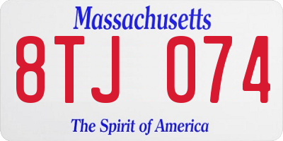 MA license plate 8TJ074