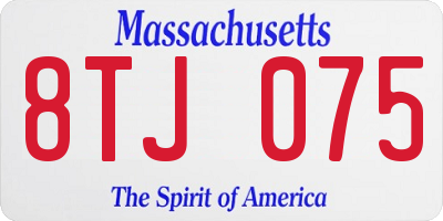 MA license plate 8TJ075