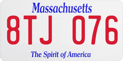 MA license plate 8TJ076