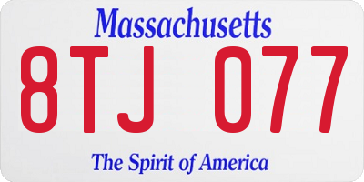 MA license plate 8TJ077