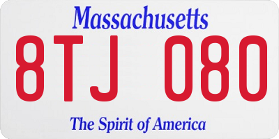 MA license plate 8TJ080