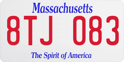 MA license plate 8TJ083