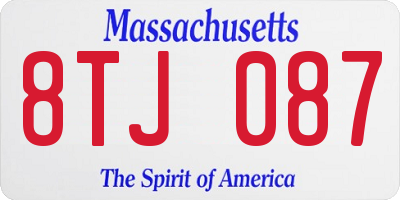 MA license plate 8TJ087