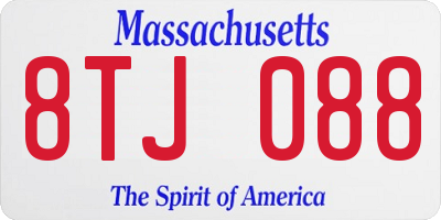 MA license plate 8TJ088